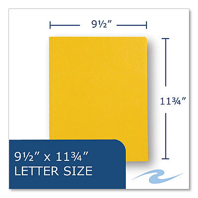 Roaring Spring Pocket Folder with 3 Fasteners, 0.5" Capacity, 11 x 8.5, Yellow, 25/Box, 10 Boxes/Carton (ROA54125CS)