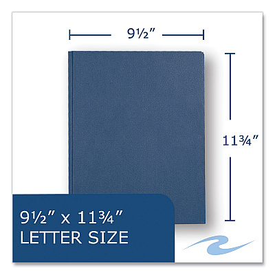 Roaring Spring Pocket Folder with 3 Fasteners, 0.5" Capacity, 11 x 8.5, Dark Blue, 25/Box, 10 Boxes/Carton (ROA54121CS)
