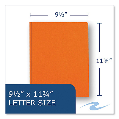 Roaring Spring Pocket Folder with 3 Fasteners, 0.5" Capacity, 11 x 8.5, Orange, 25/Box, 10 Boxes/Carton (ROA54130CS)