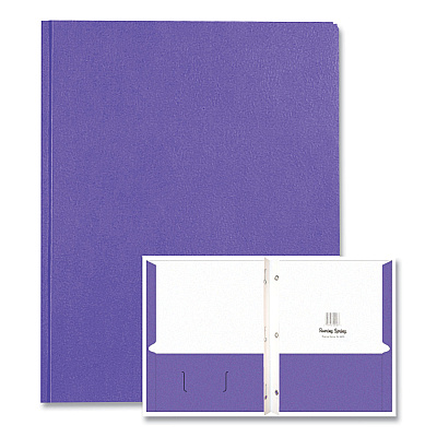 Roaring Spring Pocket Folder with 3 Fasteners, 0.5" Capacity, 11 x 8.5, Purple, 25/Box, 10 Boxes/Carton (ROA54123CS)