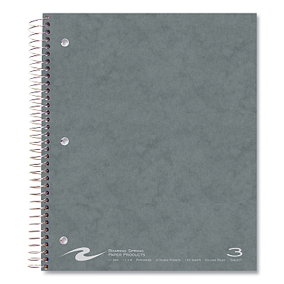 Roaring Spring Subject Wirebound Notebook, 3-Subject, Medium/College Rule, Assorted Cover, (120) 11 x 9 Sheets, 24/Carton (ROA11384CS)
