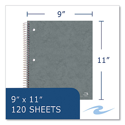 Roaring Spring Subject Wirebound Notebook, 3-Subject, Medium/College Rule, Assorted Cover, (120) 11 x 9 Sheets, 24/Carton (ROA11384CS)