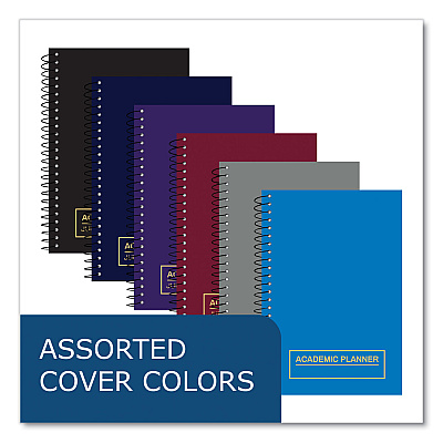 Roaring Spring Wirebound Academic Weekly Planner, Assorted Cover Colors, 8 x 5.5, 14-Month (July - August) 2023-2024, 28/Carton (11247CS)