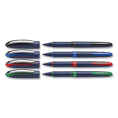 Schneider One Business Rollerball Pen, Stick, Fine 0.6 mm, Assorted Ink and Barrel Colors, 4/Pack (RED183094)
