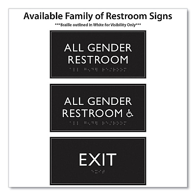 Headline Sign ADA Sign, Exit, Plastic, 4 x 4, Clear/White (USS69922)