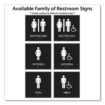 Headline Sign ADA Sign, Women, Plastic, 8 x 8, Clear/White (USS66912)