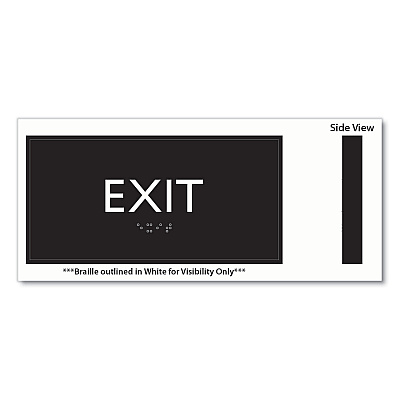 Headline Sign ADA Sign, Exit, Plastic, 4 x 4, Clear/White (USS69922)