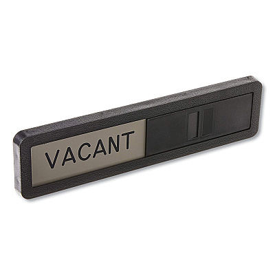 Headline Sign Vacant/In Use Sign, In-Use; Vacant, 2.5 x 10.5, Black/Silver (USS1519)