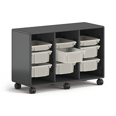 HON Class-ifi Tote Storage Cabinet, Three-Wide, 46.63" x 18.75" x 31.38", Charcoal Gray (HONEST2H3WNSSNA)
