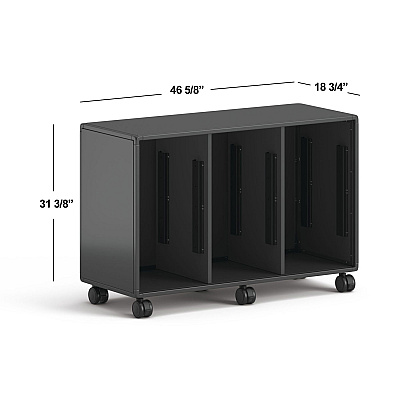 HON Class-ifi Tote Storage Cabinet, Three-Wide, 46.63" x 18.75" x 31.38", Charcoal Gray (HONEST2H3WNSSNA)