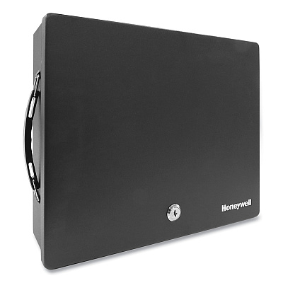 Honeywell Large Cash Management Box, Key Lock, 11 x 14.3 x 4.3, Steel, Black (HWL6209)
