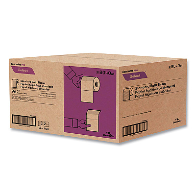 Cascades PRO Select Standard Bath Tissue, 2-Ply, White, 4 x 3.19, 500/Roll, 96/Carton (CSDB040)