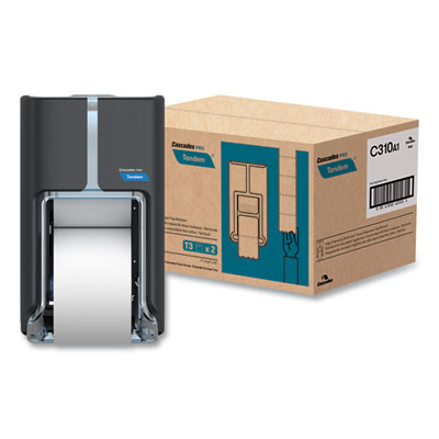 Cascades PRO Tandem No Touch High Capacity Bath Tissue Dispenser, 7 x 6.6 x 12, Gray (CSDC310)