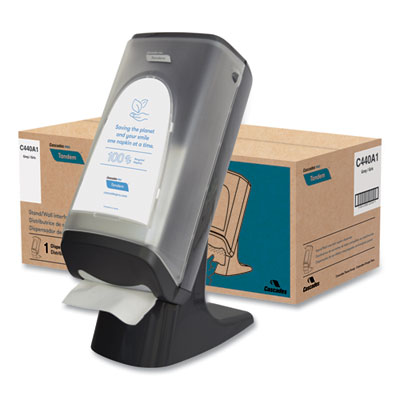 Cascades PRO Tandem Stand/wall Napkin Dispenser, 9.06 X 12.4 X 20.28, Gray (CSDC440)