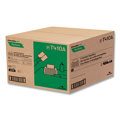 Cascades PRO Perform Interfold Napkins, 1-Ply, 6.5 x 4.25, White, 376/Pack, 16 Packs/Carton (CSDT410)