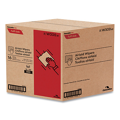 Cascades PRO Tuff-Job S300 Airlaid Wipers, 12 x 13, White, 50/Pack, 16/Carton (CSDW300)