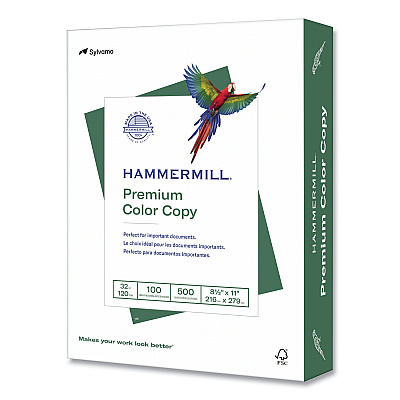 Hammermill Premium Color Copy Print Paper, 100 Bright, 32 lb, 8.5 x 11, Photo White, 500/Ream, 8 Reams/Carton, 32 Cartons/Pallet (HAM102630PLT)