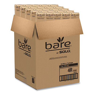 Solo Cone Water Cups, ProPlanet Seal, Cold, Paper, 4 oz, Rolled Rim, White, 200/Bag, 25 Bags/Carton (SCC4R2050)