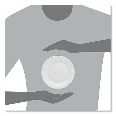 Dart Quiet Classic Laminated Foam Dinnerware Plates, 6" dia, White, 125/Pack, 8 Packs/Carton (DCC6PWQR)