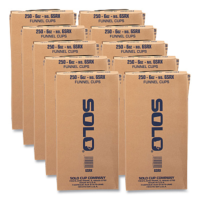 Solo Bare Eco-Forward Treated Paper Funnel Cups, ProPlanet Seal, 6 oz, 250/Bag, 10/Carton (SCC6SRX)