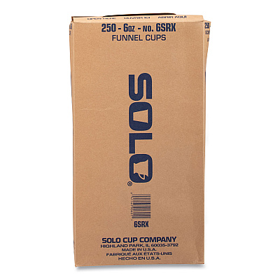 Solo Bare Eco-Forward Treated Paper Funnel Cups, ProPlanet Seal, 6 oz, 250/Bag, 10/Carton (SCC6SRX)