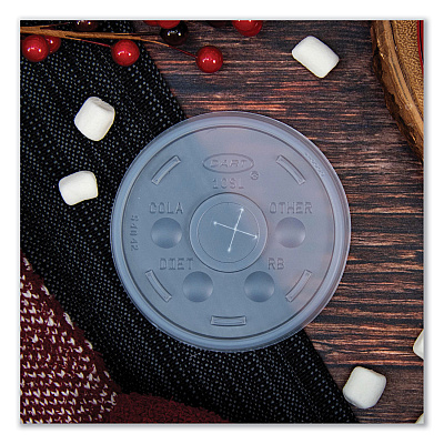 Dart Plastic Cold Cup Lids, Fits 10 oz Cups, Translucent, 100 Pack, 10 Packs/Carton (DCC10SL)