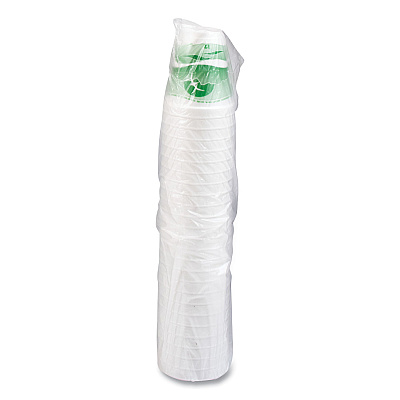 Dart Horizon Hot/Cold Foam Drinking Cups, 12 oz, Green/White, 25/Bag, 40 Bags/Carton (DCC12J16H)