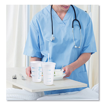 Dart Graduated Foam Medical Cups, 16 oz, White, 25/Pack, 40 Packs/Carton (DCC16J16GRAD)