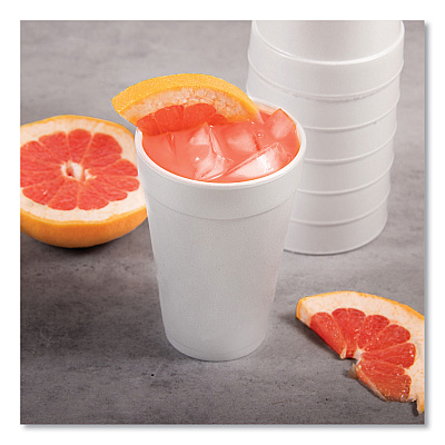 Dart Foam Drink Cups, 16 oz, White, 20/Bag, 25 Bags/Carton (DCC16J165)