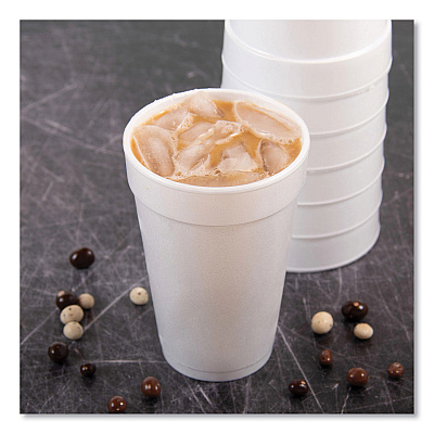 Dart Foam Drink Cups, 16 oz, White, 20/Bag, 25 Bags/Carton (DCC16J165)