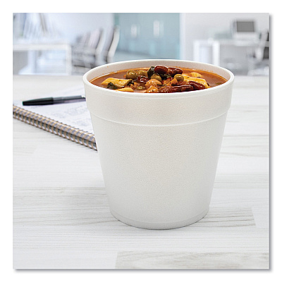 Dart Foam Containers, Squat, 16 oz, White, 25/Bag, 20 Bags/Carton (DCC16MJ20)