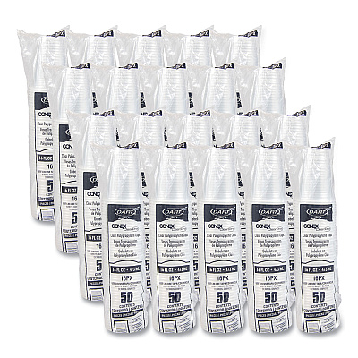 Dart Conex ClearPro Plastic Cold Cups, Plastic, 16 oz, Clear, 50/Pack, 20 Packs/Carton (DCC16PX)