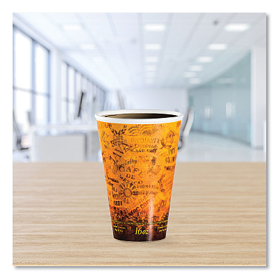Dart Fusion Escape Foam Hot/Cold Cups, 16 oz, Brown/Black, 1,000/Carton (DCC16U16ESC)