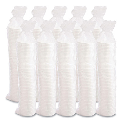 Dart Vented Foam Lids, Fits 6 oz to 32 oz Cups, White, 50 Pack, 10 Packs/Carton (DCC20RL)