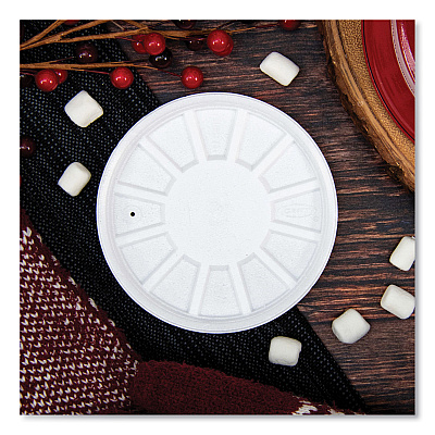 Dart Vented Foam Lids, Fits 6 oz to 32 oz Cups, White, 50 Pack, 10 Packs/Carton (DCC20RL)