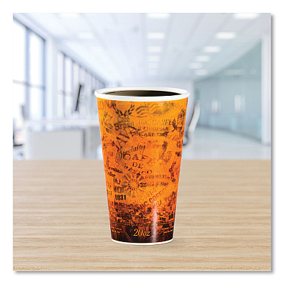 Dart Fusion Escape Foam Hot/Cold Cups, 20 oz, Brown/Black, 500/Carton (DCC20U16ESC)