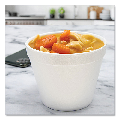 Dart Foam Containers, 24 oz, White, 25/Bag, 20 Bags/Carton (DCC24MJ48)
