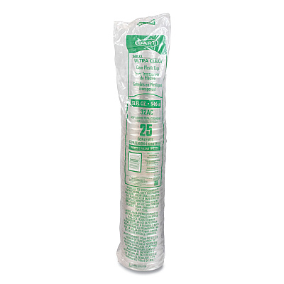 Dart Ultra Clear Pedestal PET Cups, 32 oz, Clear, 25/Bag, 20 Bags/Carton (DCC32AC)