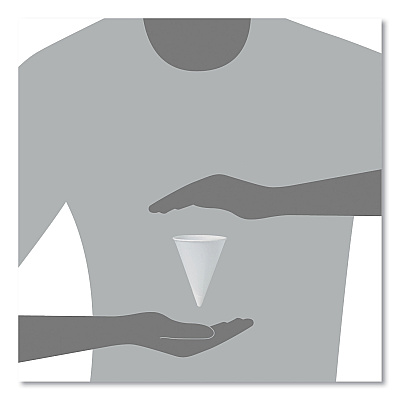 Solo Cone Water Cups, ProPlanet Seal, Cold, Paper, 4.25 oz, Rolled Rim, White, 200/Bag, 25 Bags/Carton (SCC42R2050)