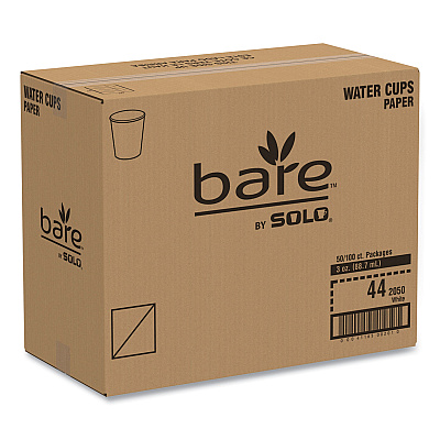 Solo White Paper Water Cups, ProPlanet Seal, 3 oz, 100/Bag, 50 Bags/Carton (SCC44CT)