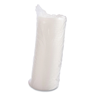 Dart Plastic Lids for Foam Containers, Flat, Vented, Fits 24-32 oz, Translucent, 100/Pack, 5 Packs/Carton (DCC48JL)