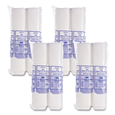 Dart Foam Hinged Lid Containers, 5.38 x 5.5 x 2.88, White, 500/Carton (DCC50HT1)