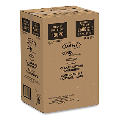Dart Conex Complements Portion/Medicine Cups, 1.5 oz, Translucent, 125/Bag, 20 Bags/Carton (DCC150PC)
