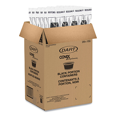 Dart Conex Complements Portion/Medicine Cups, 2 oz, Black, 125/Bag, 20 Bags/Carton (DCC200PCBLK)