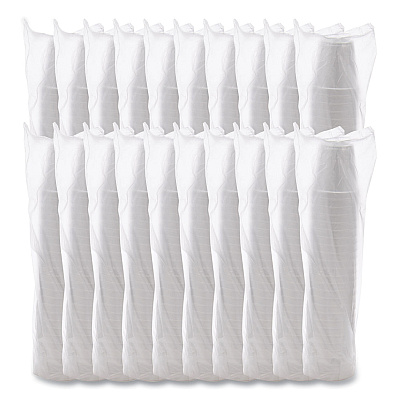 Dart Foam Containers, Squat, 16 oz, White, 25/Bag, 20 Bags/Carton (DCC16MJ20)