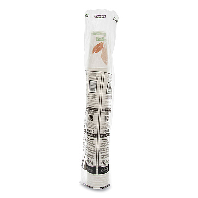 Solo Bare Eco-Forward PLA Paper Hot Cups, 16 oz, Leaf Design, White/Green/Orange, 1,000/Carton (SCC316PLABB)