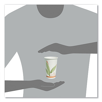 Solo Bare Eco-Forward Recycled Content PCF Paper Hot Cups, ProPlanet Seal, 16 oz, Green/White/Beige, 1,000/Carton (SCC316RC)