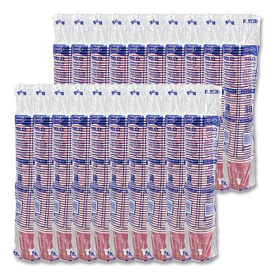 Solo Paper Hot Drink Cups in Bistro Design, 10 oz, Maroon, 50/Pack (SCC370SIPK)