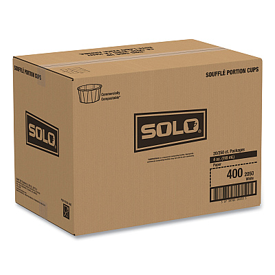 Solo Paper Portion Cups, ProPlanet Seal, 4 oz, White, 250/Bag, 20 Bags/Carton (SCC400)