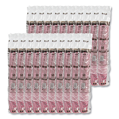 Solo Paper Hot Drink Cups in Bistro Design, 12 oz, Maroon, 50/Pack (SCC412SINPK)